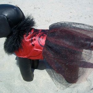 Dragon party dress with feathers dog clothes x small nwot